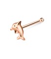 Dolphin Shaped Silver Bone Nose Stud NSKD-80